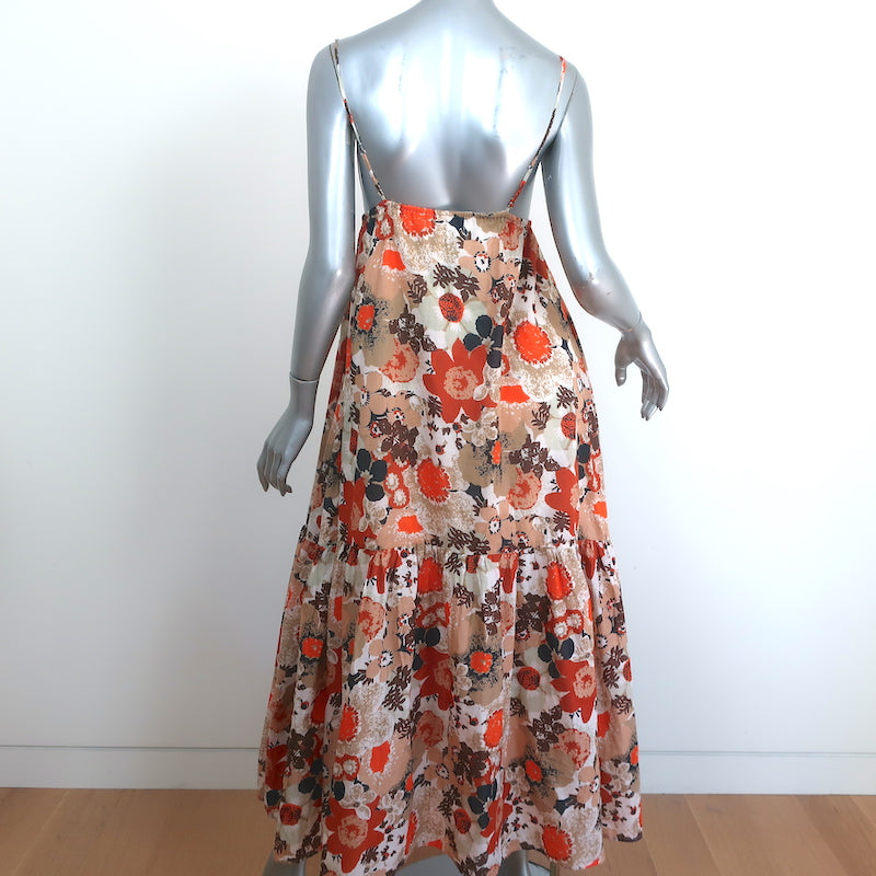 Faithfull The Brand Maxi Dress Anisha Floral Print Cotton Size Extra Small NEW