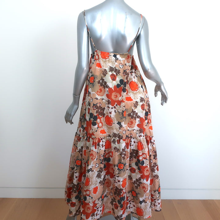 Faithfull The Brand Maxi Dress Anisha Floral Print Cotton Size Extra Small NEW