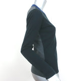 Rag & Bone Colorblock V-Neck Sweater Renelle Navy/Gray Wool-Cashmere Size Medium