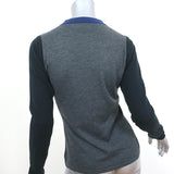 Rag & Bone Colorblock V-Neck Sweater Renelle Navy/Gray Wool-Cashmere Size Medium