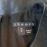 Theory Hodal Leather Overlay Top Black/White Size Small Sleeveless Blouse