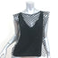 Sandro Colorblock Blouse Black Polka Dot Mesh & Silk Size 1 Sleeveless Top