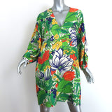 Roseanna Villa Dress Botannique Floral Print Hammered Satin Size 40 NEW