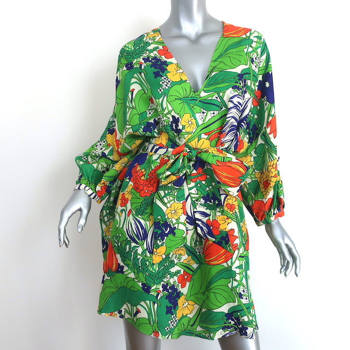 Roseanna Villa Dress Botannique Floral Print Hammered Satin Size 40 NEW