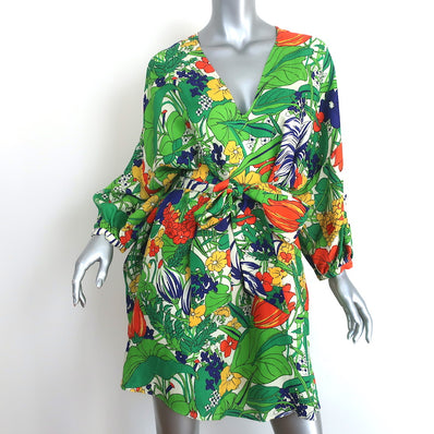 Roseanna Villa Dress Botannique Floral Print Hammered Satin Size 40 NEW