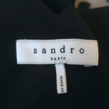 Sandro Colorblock Blouse Black Polka Dot Mesh & Silk Size 1 Sleeveless Top