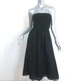Faithfull the Brand Strapless Midi Dress Elmarie Black Linen Sz Extra Small NEW