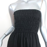 Faithfull the Brand Strapless Midi Dress Elmarie Black Linen Sz Extra Small NEW
