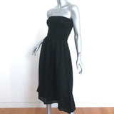 Faithfull the Brand Strapless Midi Dress Elmarie Black Linen Sz Extra Small NEW
