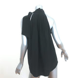 Claudie Pierlot Tie-Neck Top Black Silk Size 36 Sleeveless Blouse