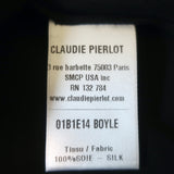 Claudie Pierlot Tie-Neck Top Black Silk Size 36 Sleeveless Blouse