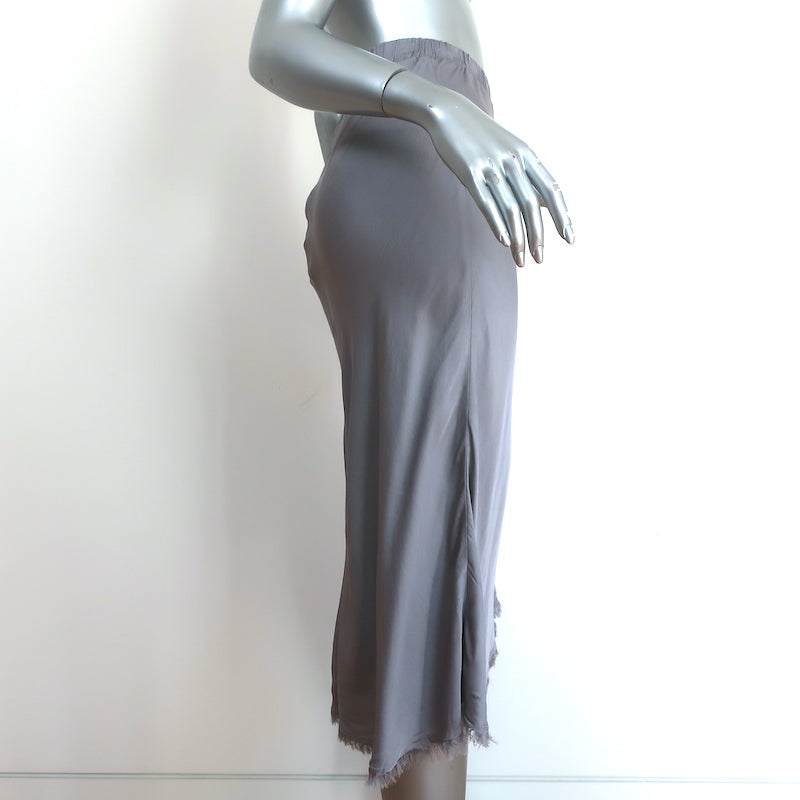 Nation LTD Mabel Midi Skirt Gray Satin Size Extra Small NEW