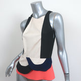 Diane von Furstenberg Sleeveless Peplum Top Eon Multicolor Colorblock Size 4