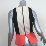 Diane von Furstenberg Sleeveless Peplum Top Eon Multicolor Colorblock Size 4