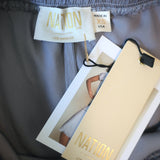 Nation LTD Mabel Midi Skirt Gray Satin Size Extra Small NEW