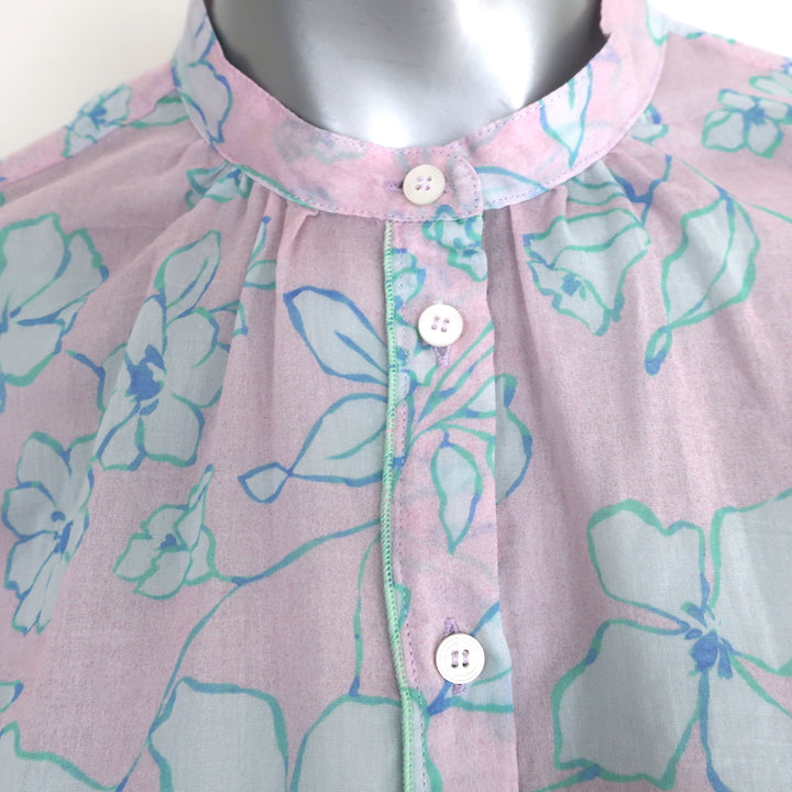 Forte Forte Shirt Light Pink Mojito Floral Print Size 1 Long Sleeve Top NEW