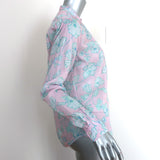 Forte Forte Shirt Light Pink Mojito Floral Print Size 1 Long Sleeve Top NEW