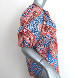 Xirena Puff Sleeve Top Jules Terra Mosaic Print Cotton Size Extra Small NEW