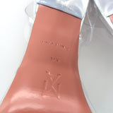 Amina Muaddi Rosie Glass Slingback Pumps Clear PVC Size 38.5 Crystal Bow Heels