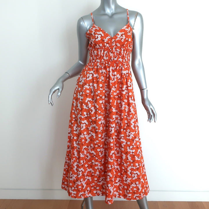 Faithfull the Brand Midi Dress Lalika Valencia Floral Print Size Medium NEW
