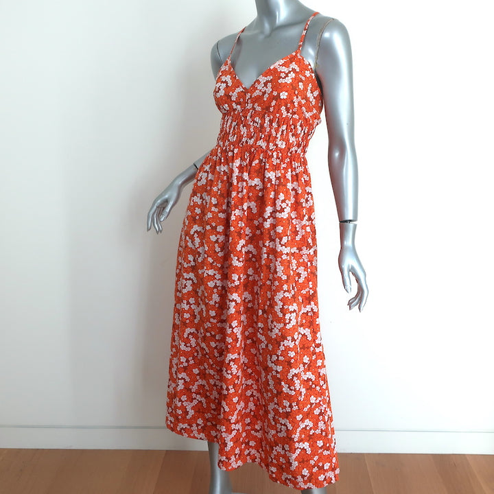 Faithfull the Brand Midi Dress Lalika Valencia Floral Print Size Medium NEW
