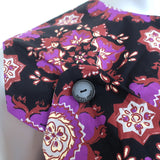 Rachel Comey Mini Dress Breva Black/Purple Medallion Print Cotton Size 2 NEW