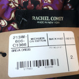 Rachel Comey Mini Dress Breva Black/Purple Medallion Print Cotton Size 2 NEW