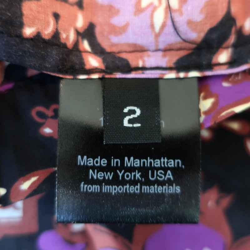 Rachel Comey Mini Dress Breva Black/Purple Medallion Print Cotton Size 2 NEW