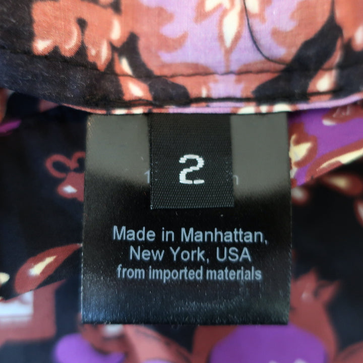 Rachel Comey Mini Dress Breva Black/Purple Medallion Print Cotton Size 2 NEW