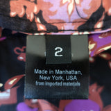 Rachel Comey Mini Dress Breva Black/Purple Medallion Print Cotton Size 2 NEW