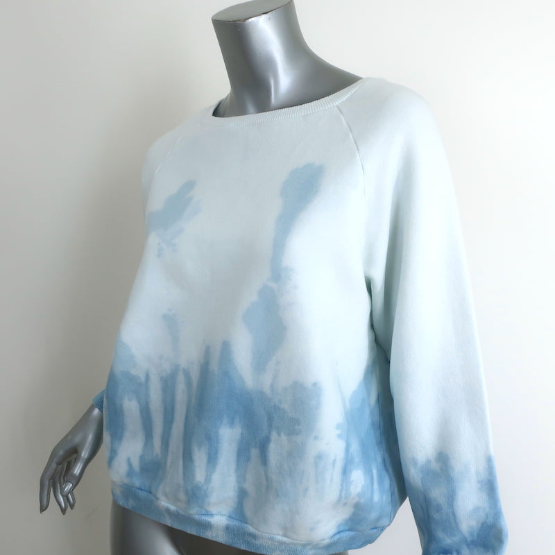 Nili Lotan Classic Crewneck Sweatshirt Sky Blue Tie Dye Size Large NEW