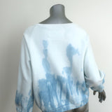 Nili Lotan Classic Crewneck Sweatshirt Sky Blue Tie Dye Size Large NEW