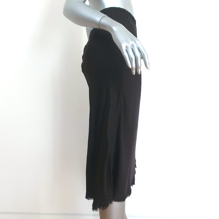 Nation LTD Mabel Midi Skirt Dark Brown Satin Size Extra Small NEW