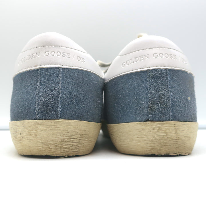 Golden Goose Superstar Sneakers Light Blue Suede &amp; White Leather Size 38