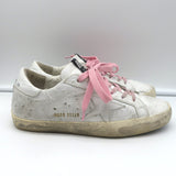 Golden Goose Superstar Sneakers White Ostrich-Embossed Leather Size 38