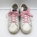 Golden Goose Superstar Sneakers White Ostrich-Embossed Leather Size 38