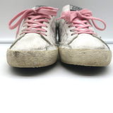 Golden Goose Superstar Sneakers White Ostrich-Embossed Leather Size 38