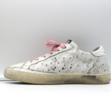 Golden Goose Superstar Sneakers White Ostrich-Embossed Leather Size 38