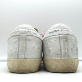 Golden Goose Superstar Sneakers White Ostrich-Embossed Leather Size 38