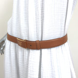 Prada Saffiano Logo Buckle Belt Tan Leather Size 90 US 36