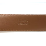 Prada Saffiano Logo Buckle Belt Tan Leather Size 90 US 36