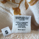 Ulla Johnson Puff Sleeve Sweatshirt Top Rami Light Pink Vine Print Size Small