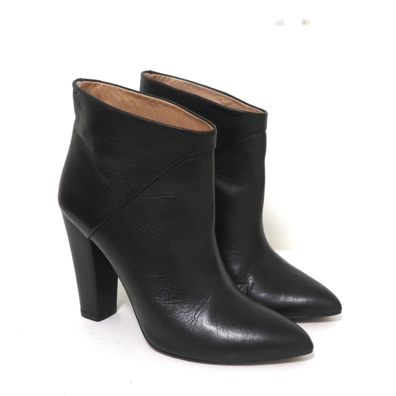 IRO Ankle Boots Black Leather Size 37 Pointed Toe Booties available at CelebrityOwned.com img_1