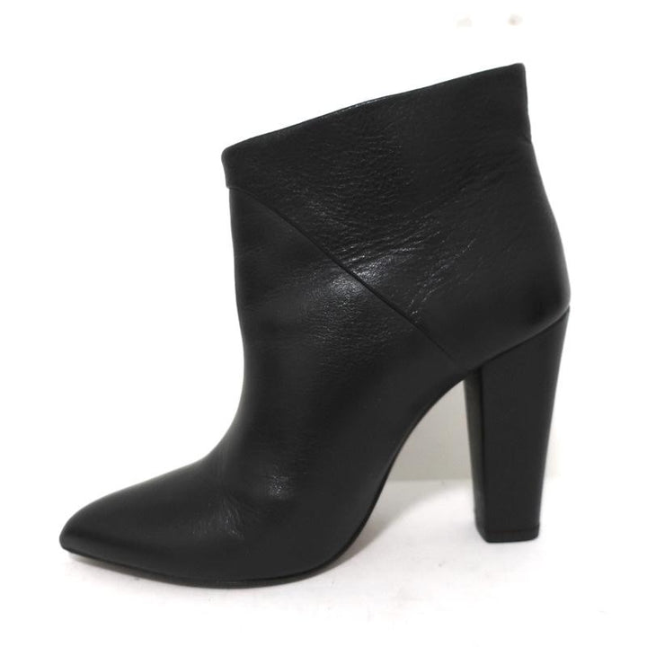 IRO Ankle Boots Black Leather Size 37 Pointed Toe Booties available at CelebrityOwned.com img_7