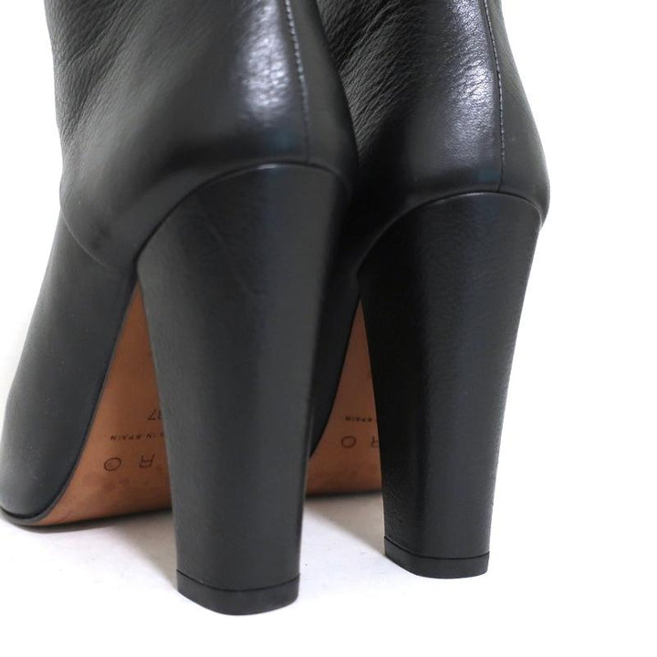 IRO Ankle Boots Black Leather Size 37 Pointed Toe Booties available at CelebrityOwned.com img_9