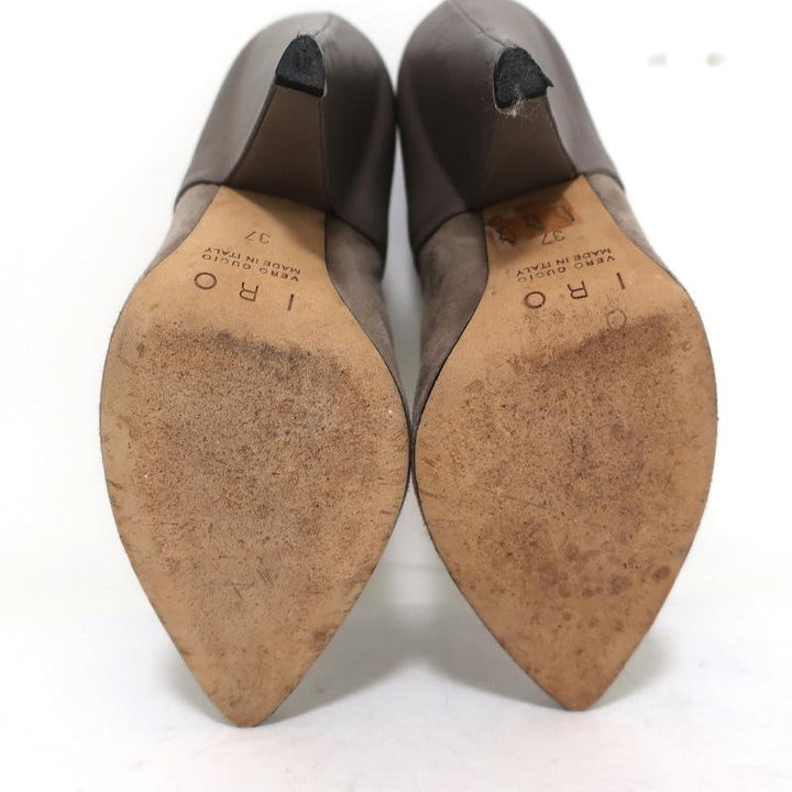 IRO Ankle Boots Keira Taupe Leather &amp; Suede Size 37 Pointed Toe Booties available at CelebrityOwned.com img_10