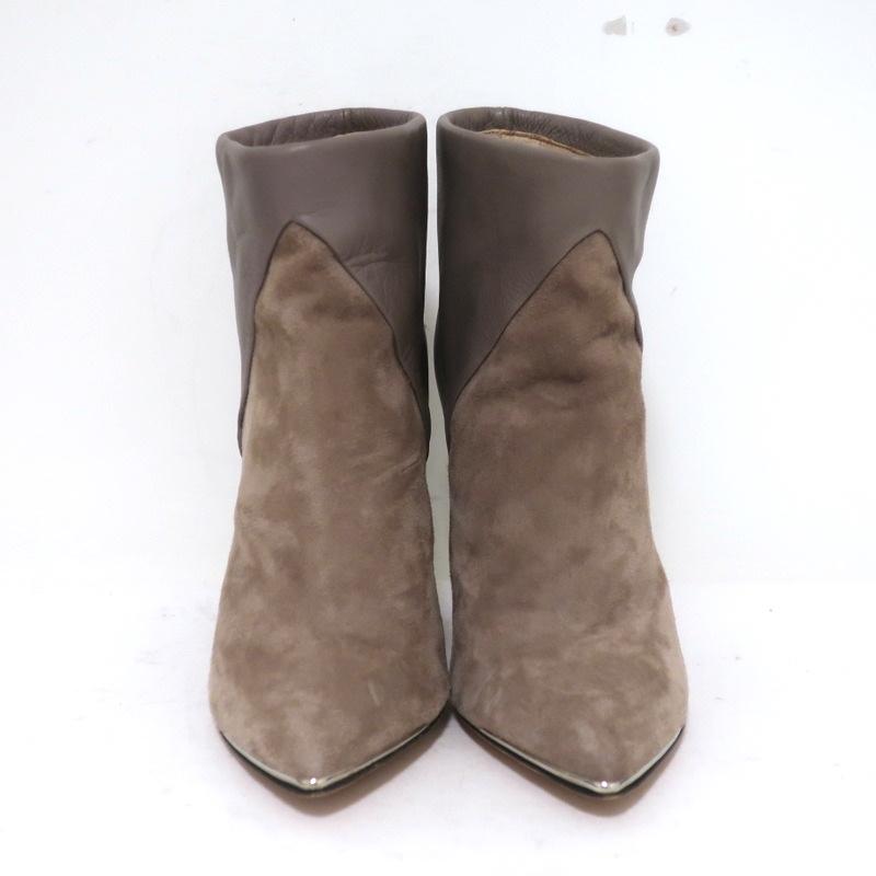 IRO Ankle Boots Keira Taupe Leather &amp; Suede Size 37 Pointed Toe Booties available at CelebrityOwned.com img_3