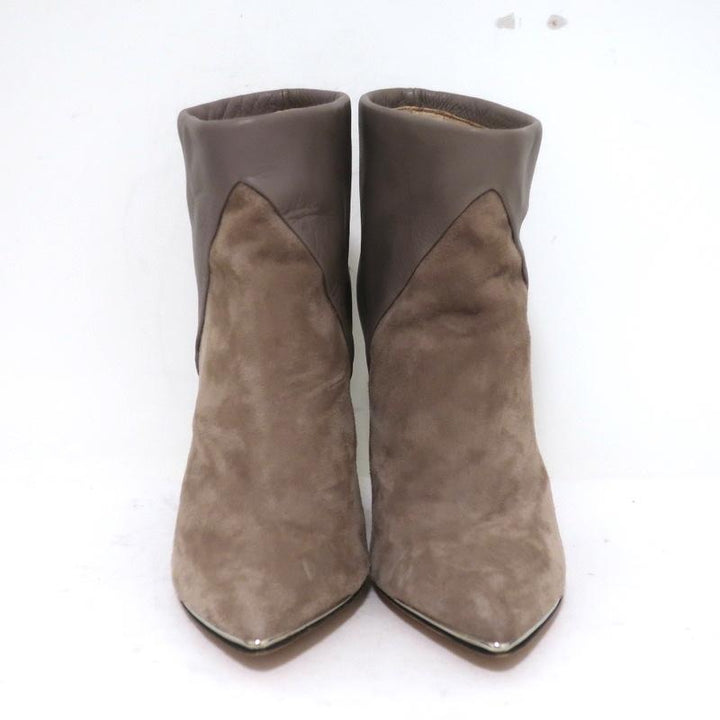 IRO Ankle Boots Keira Taupe Leather &amp; Suede Size 37 Pointed Toe Booties available at CelebrityOwned.com img_3
