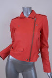 IRO Ashville Leather Moto Jacket Coral Size 40 available at CelebrityOwned.com img_2