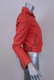 IRO Ashville Leather Moto Jacket Coral Size 40 available at CelebrityOwned.com img_3